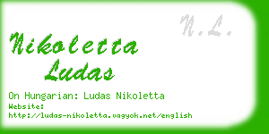 nikoletta ludas business card